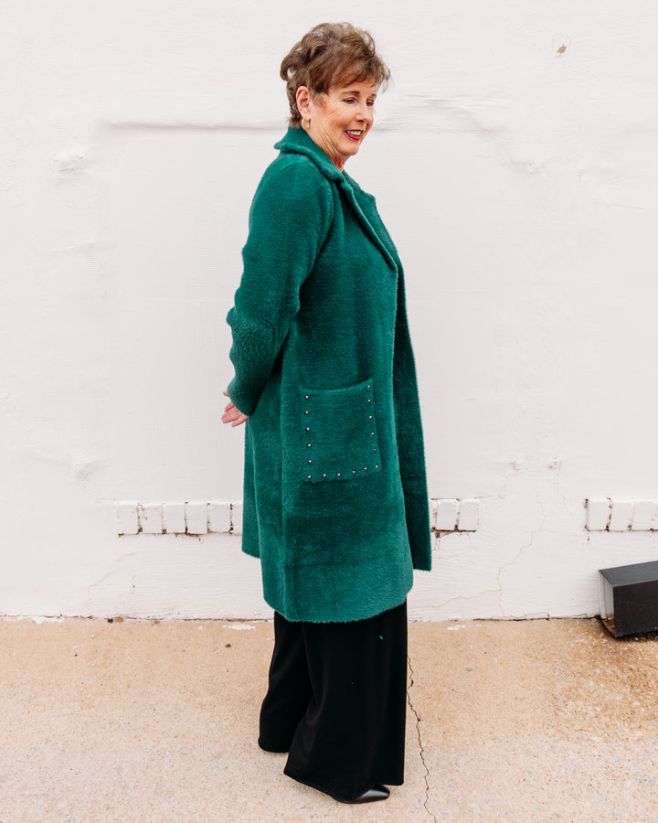Joseph Ribkoff: Studded Sweater Coat in Ivy (264921)