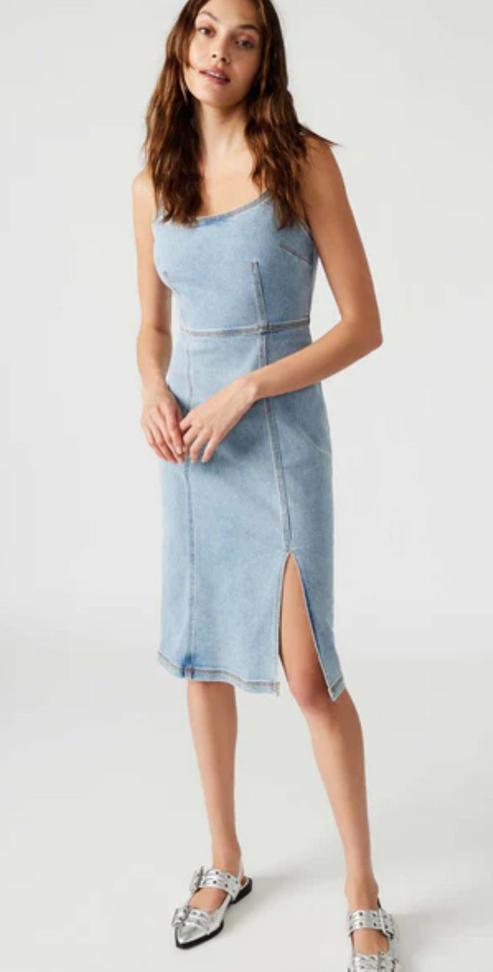 Steve Madden: Giselle Dress Blue Denim - The Vogue Boutique