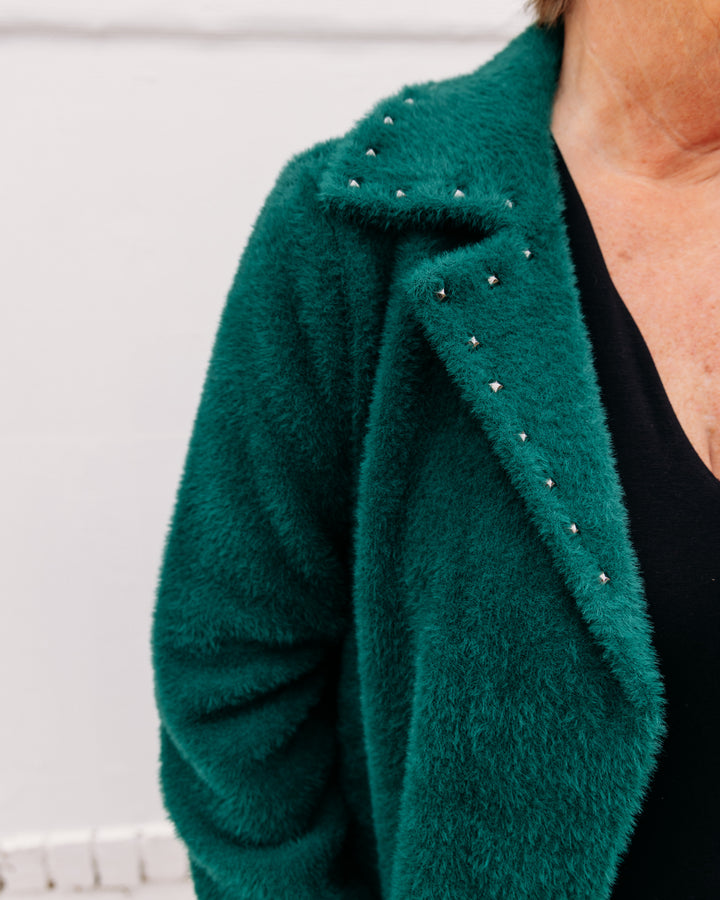Joseph Ribkoff: Studded Sweater Coat in Ivy (264921)
