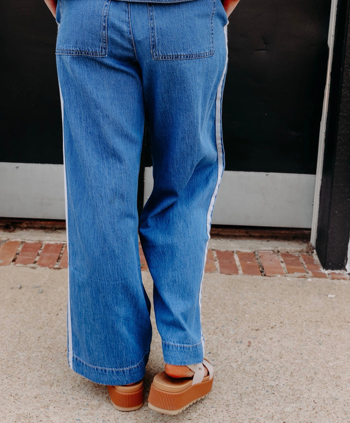 Z Supply: The Sidelines Denim Track Pant in Dreamstate (ZP263144S)