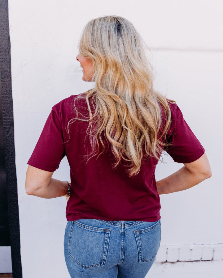 Project Social T: Whiskey Weekend Tee in Dark Cherry