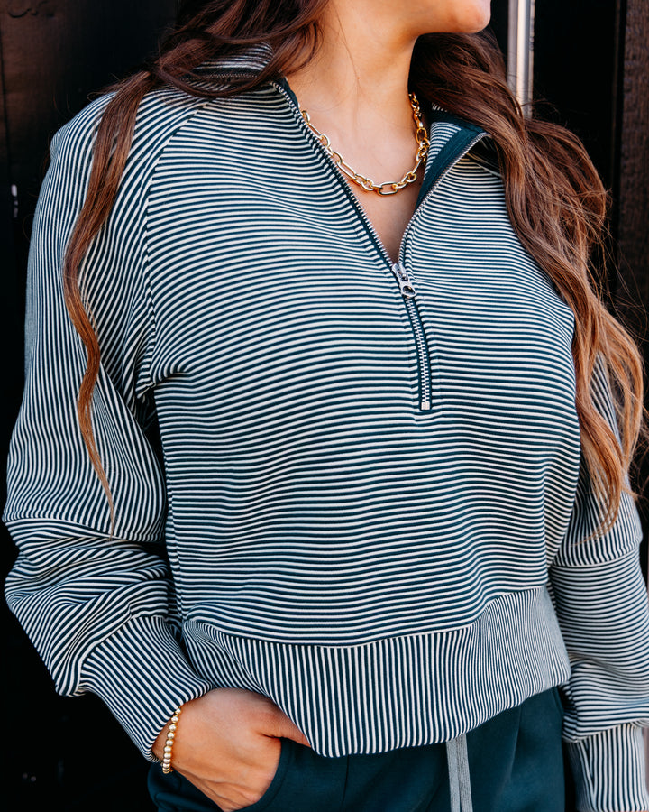 Varley: Milano Half Zip Sweat 2.0 in Ponderosa Pine / Pristine (VAR02122)