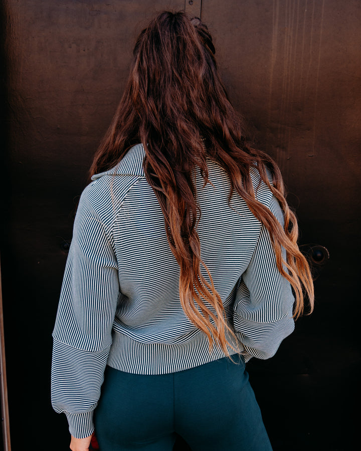 Varley: Milano Half Zip Sweat 2.0 in Ponderosa Pine / Pristine (VAR02122)
