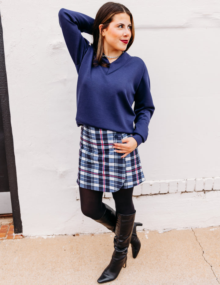 Smith And Quinn: Lainie Skort in Prim Navy Plaid (15049)