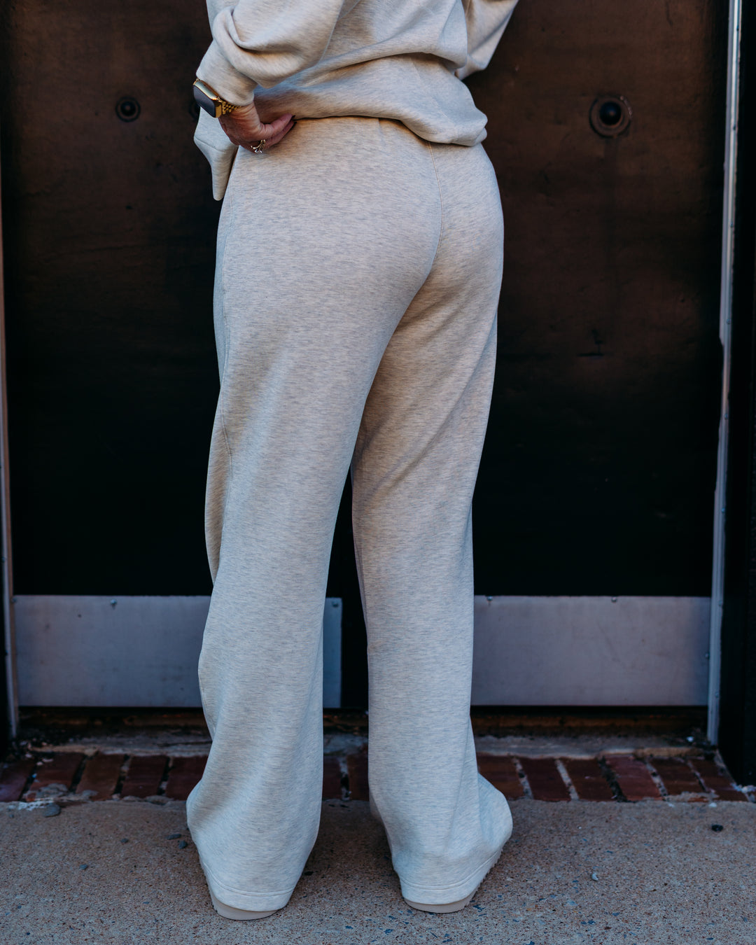 Spanx: Brushed AE Flare Pant in Heather Cream - The Vogue Boutique