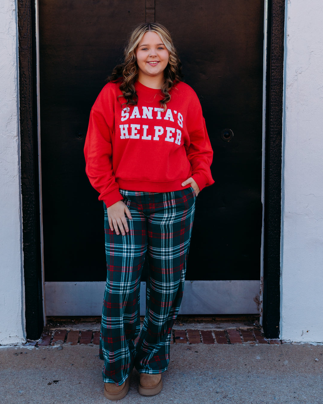 Z Supply: Holiday Sweatshirt in Festive Red - The Vogue Boutique