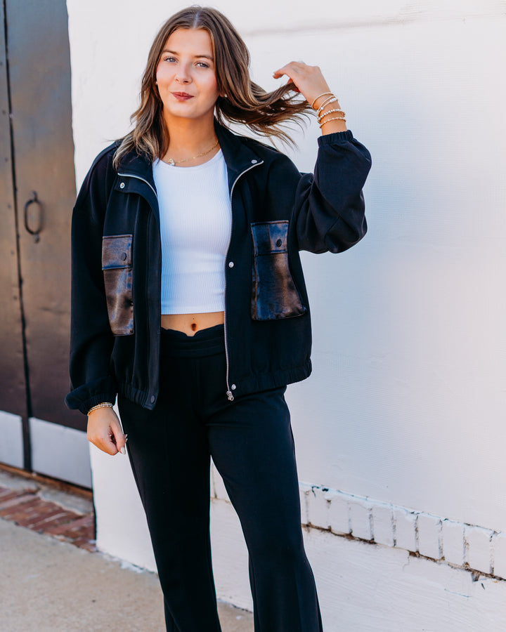 Esqualo: Black Modal Jacket (05501) - The Vogue Boutique