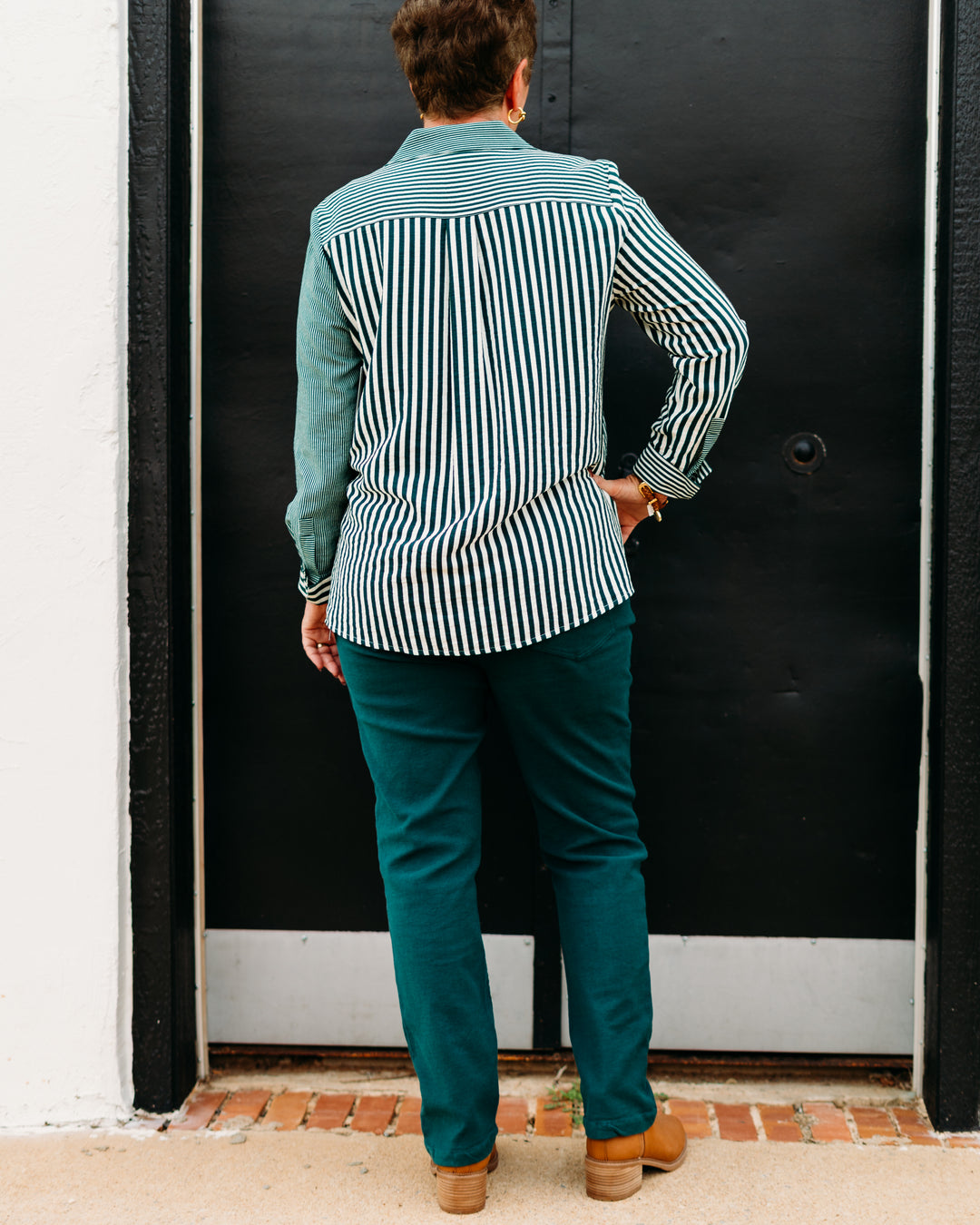 Multiples:  (Sun Stone) Zip Front Ankle Jeans in Deep Green(M35711PM) - The Vogue Boutique