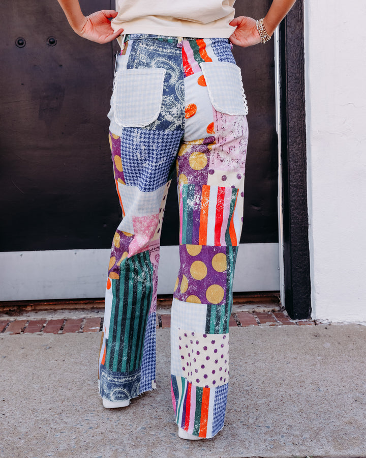 Poppy & Pine: Raw Hem Jewel Patch Jeans