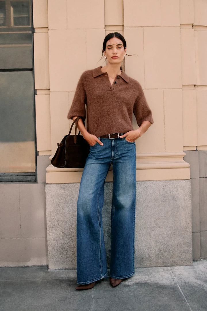Pistola: Vivian Mid Rise Wide Leg in Blue Depths (P00016530)