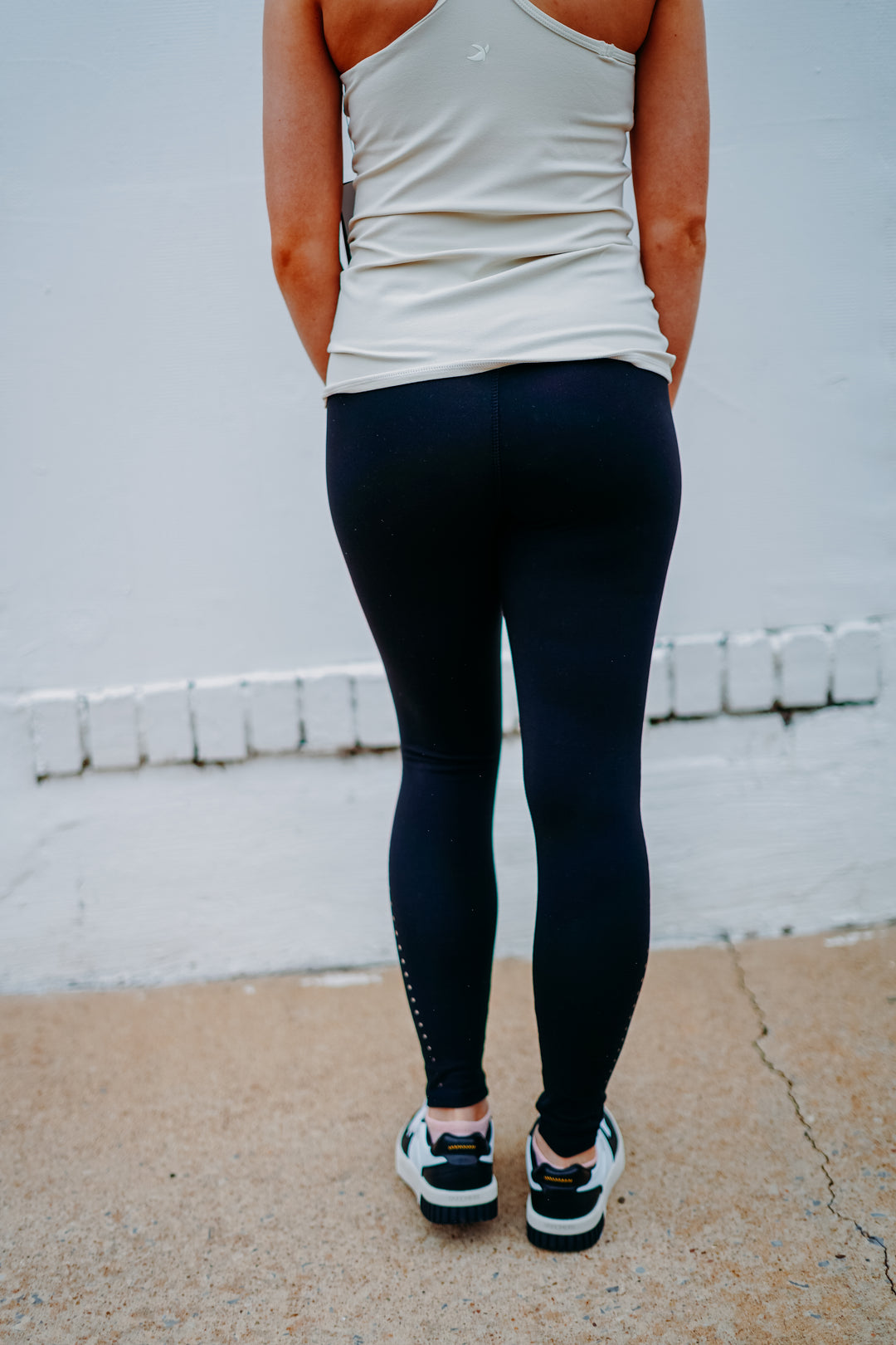 Glyder: Laser Cut 7/8 Black Legging - The Vogue Boutique