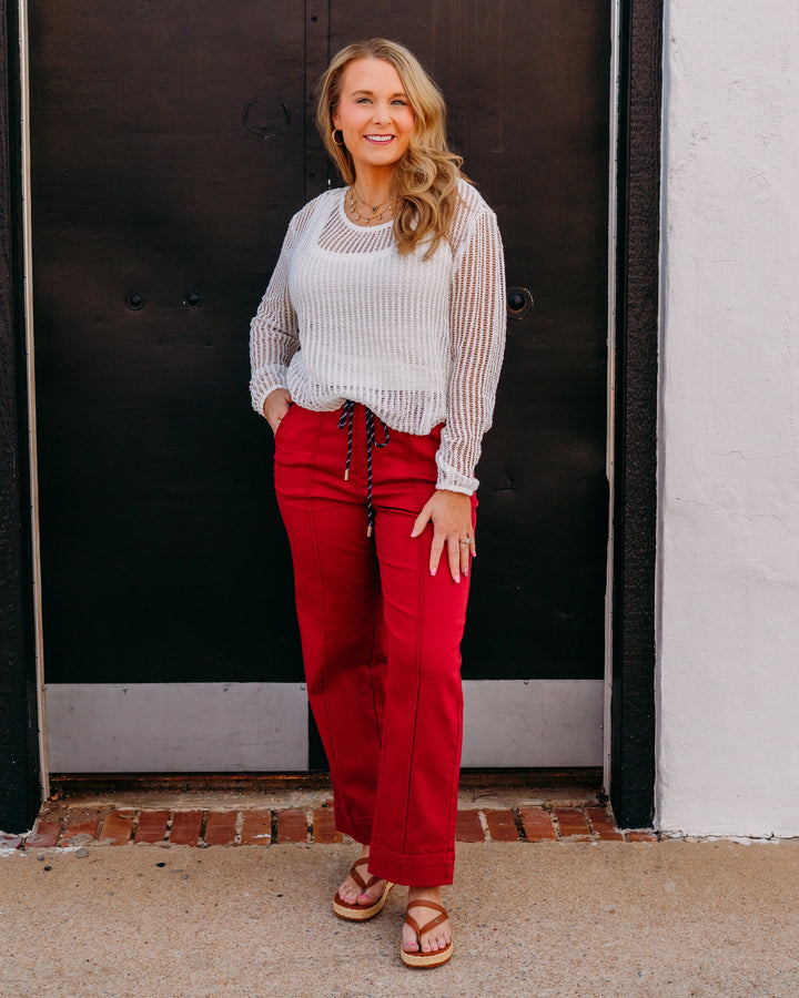 French Dressing Jeans: Long Sleeve Bubble Top in White (3648422) - The Vogue Boutique