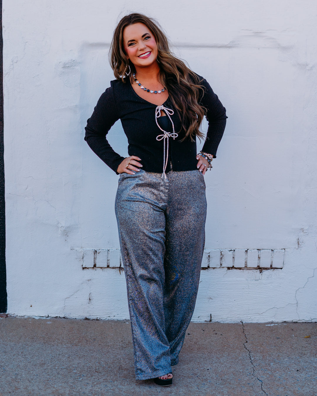 Design History: Crystal Bow Cardigan in Black - The Vogue Boutique