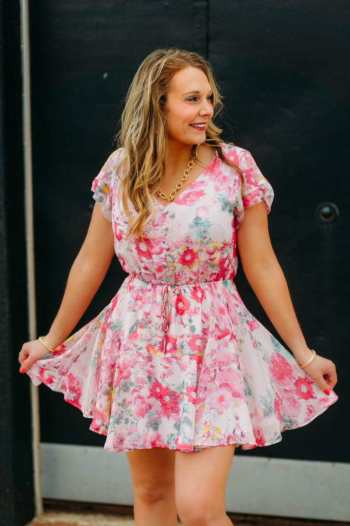 Steve Madden: Kristy Dress in Pink Hydrangea - The Vogue Boutique