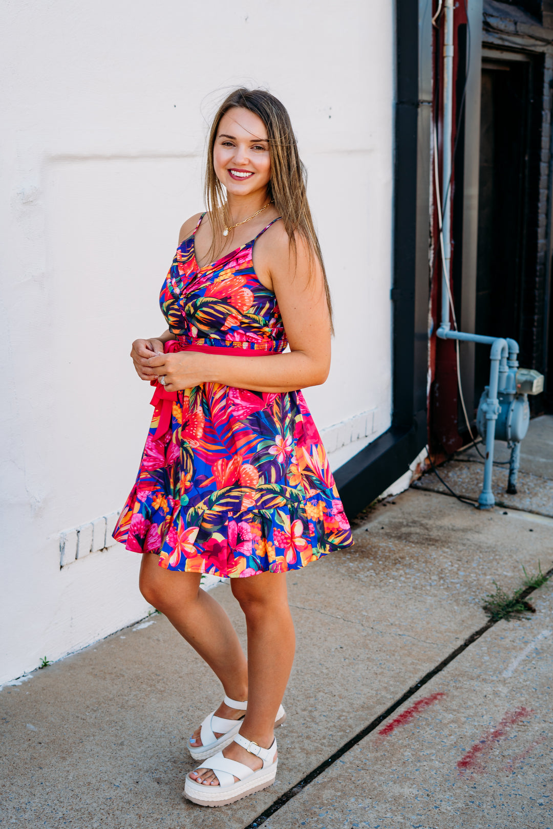 Joy Joy: Spagetti Strape Flounce Hem Dress in Hawaiian Bliss - The Vogue Boutique