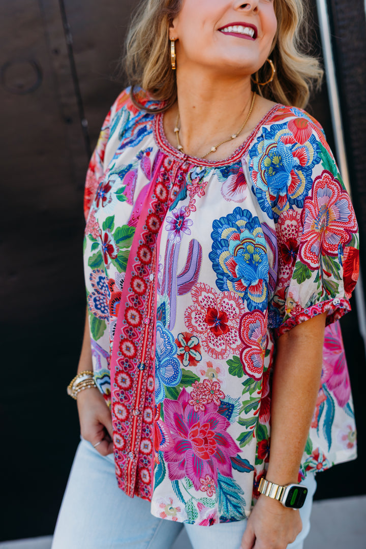 Johnny Was: Avah Button Down Shirt Kallie C15925-4 - The Vogue Boutique
