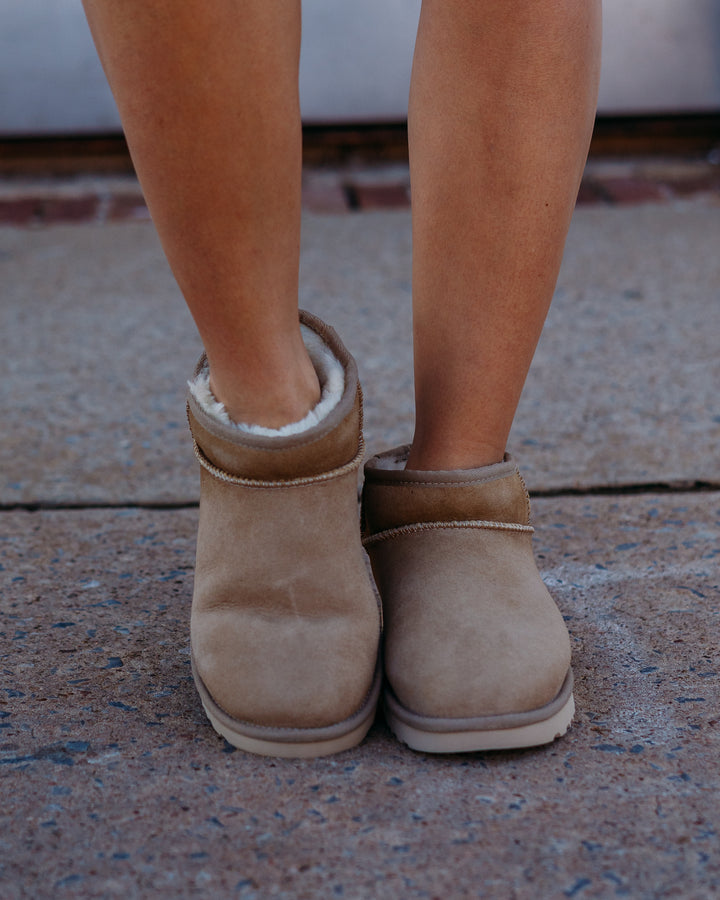 Ugg: Classic Ultra Mini in Sand - The Vogue Boutique
