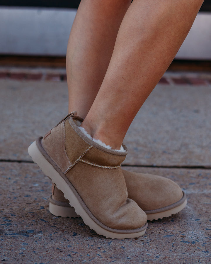 Ugg: Classic Ultra Mini in Sand - The Vogue Boutique