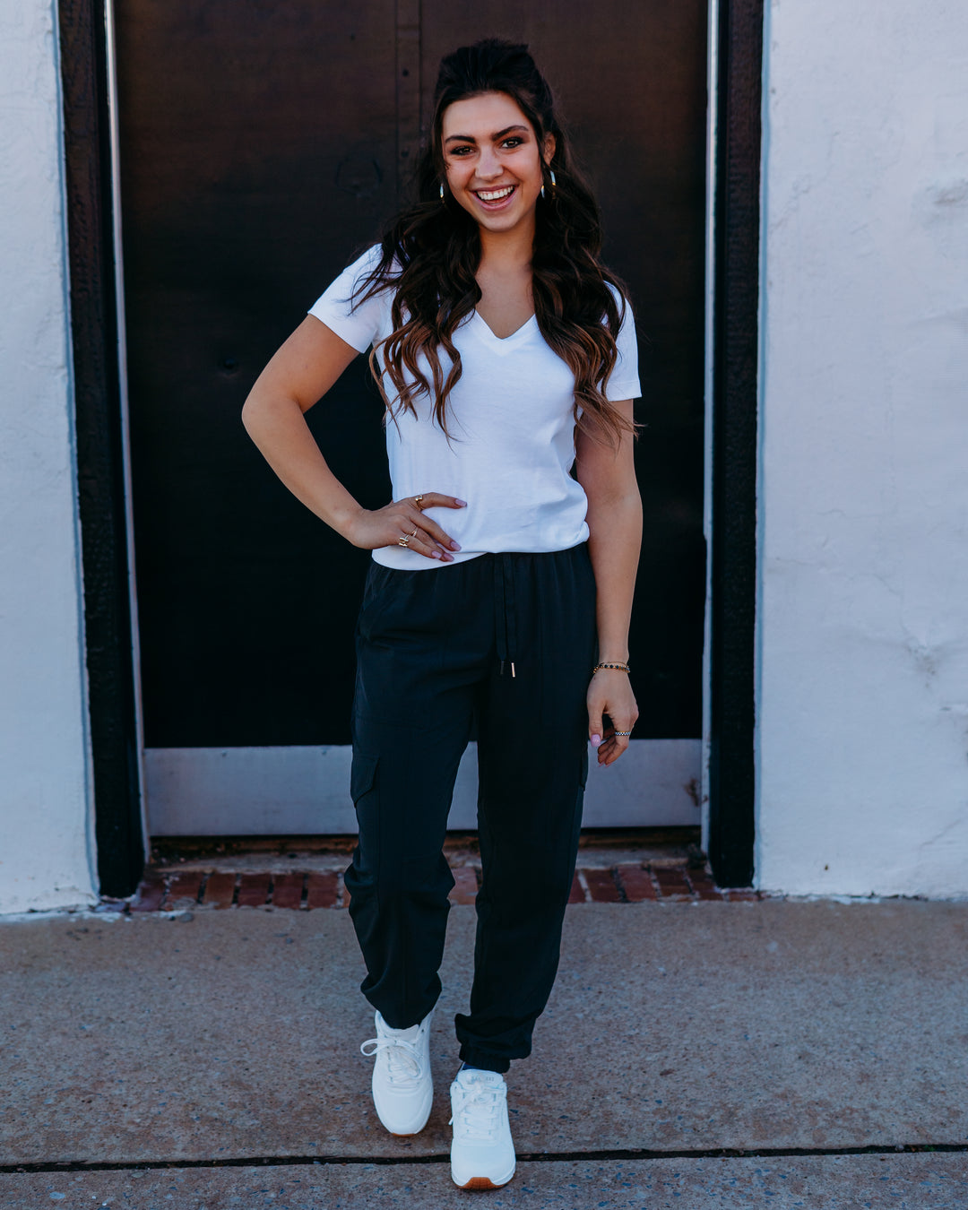 Spanx: Cotton V-Neck Tee in Classic White - The Vogue Boutique