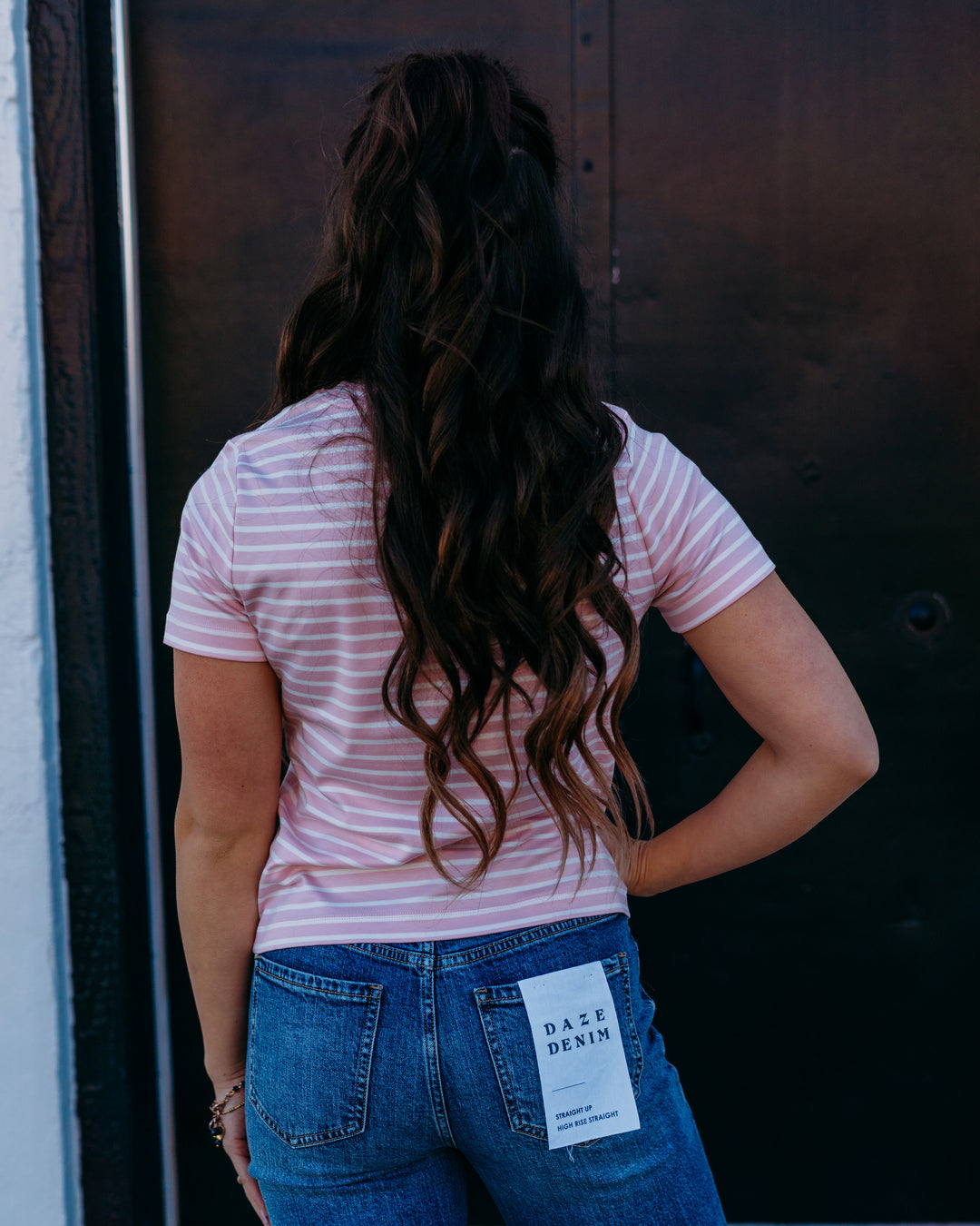 Spanx: Cotton Crewneck Tee in Fleur Stripe - The Vogue Boutique
