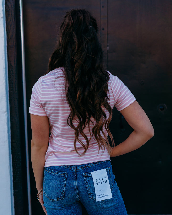Spanx: Cotton Crewneck Tee in Fleur Stripe - The Vogue Boutique