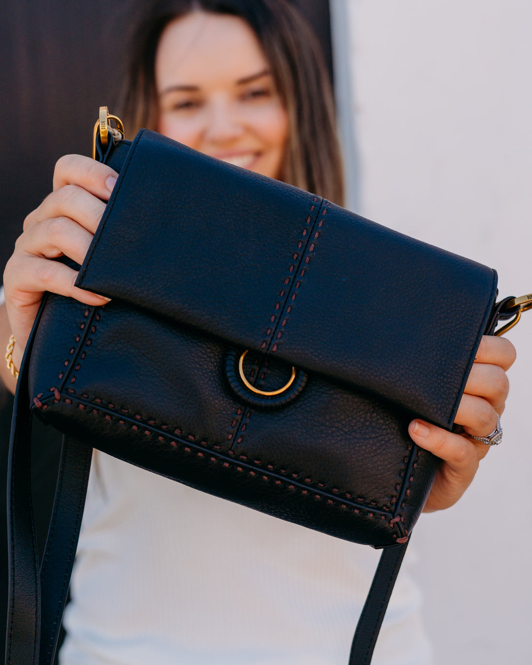 Hobo: Austin Flap Crossbody in Black - The Vogue Boutique