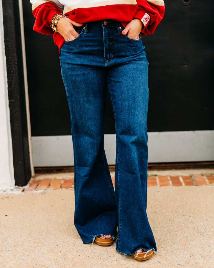 Dear John: Fiona Wide Leg Jeans in Dark Night - The Vogue Boutique