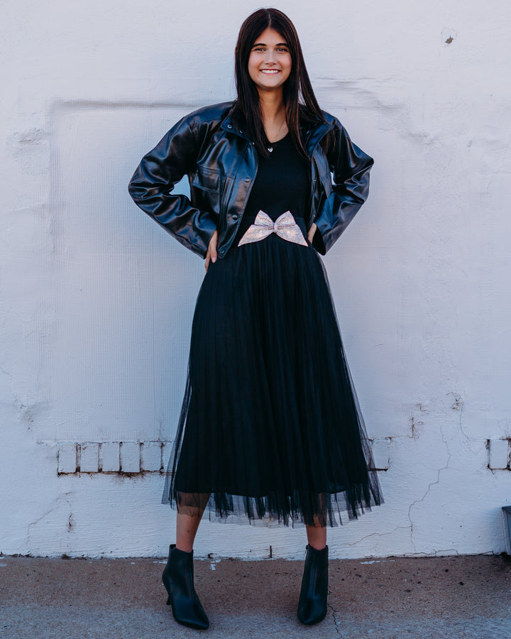 Elan: Black Faux Leather Jacket fl8258 - The Vogue Boutique