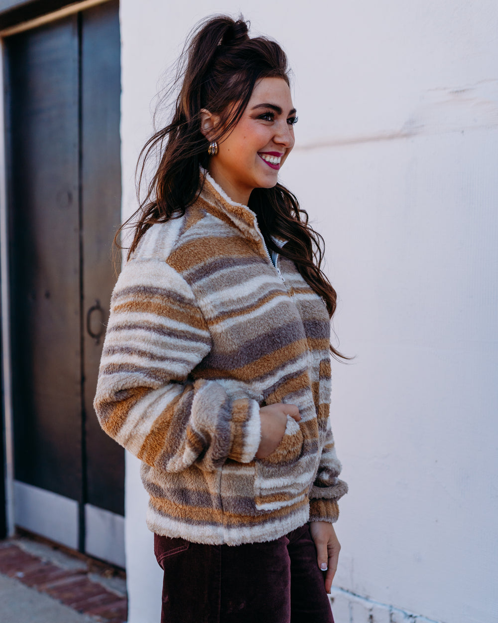 Billabong: First Flight Sherpa Full Zip Jacket in Continuity - The Vogue Boutique