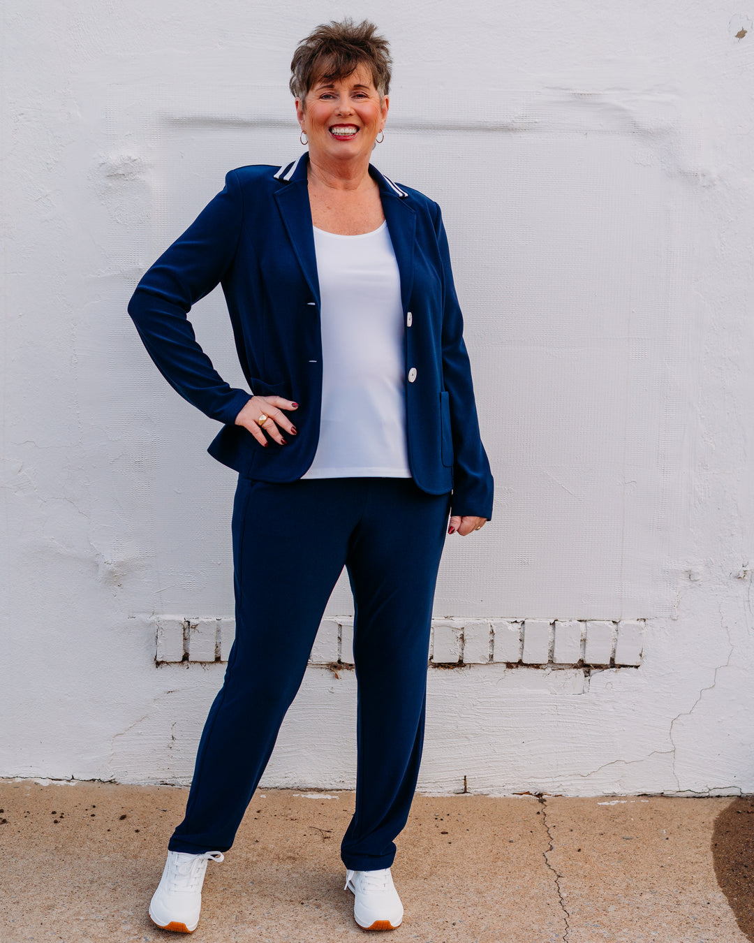 Joseph Ribkoff: Silky Knit Pull-On Jogger Pants With Drawstring in Navy (261626)
