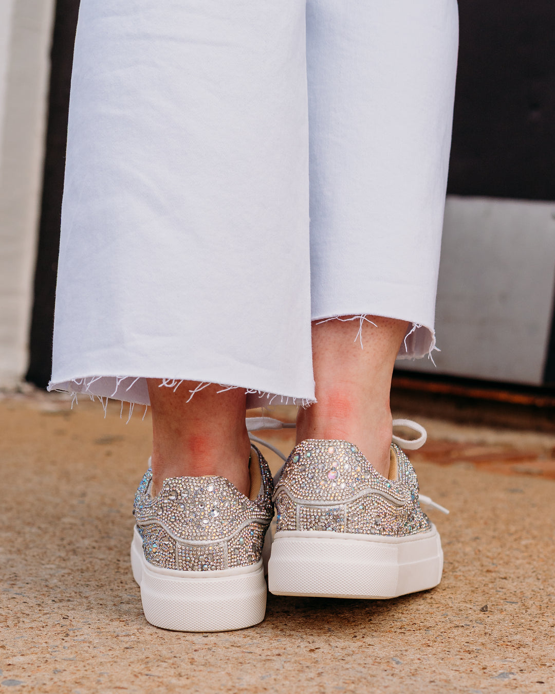 Betsey Johnson: Sidney Tennis Shoes in Rhinestone - The Vogue Boutique