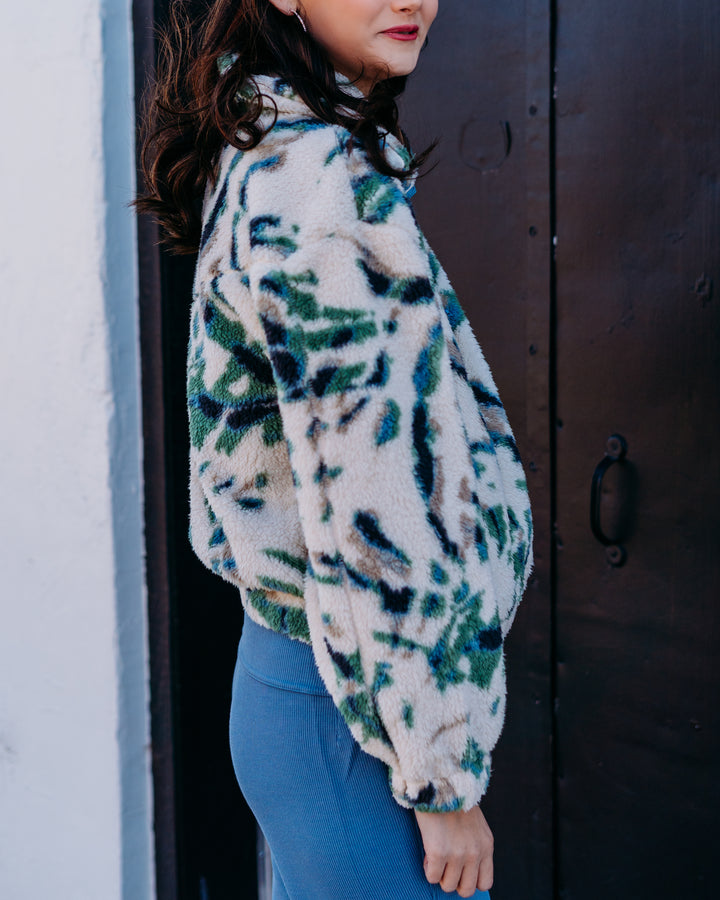 Billabong: Barra Fleece Half Zip in White Cap - The Vogue Boutique