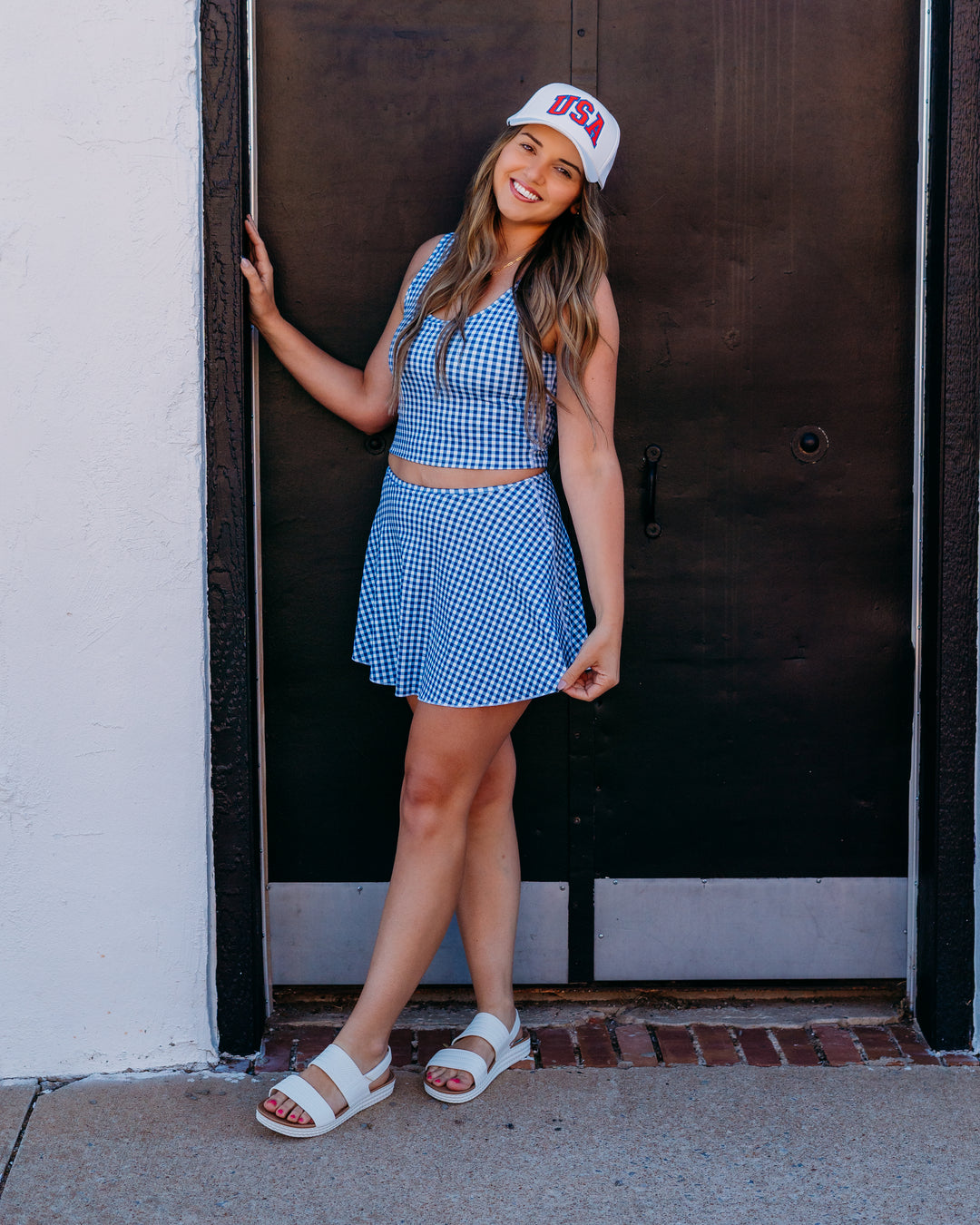 Z Supply: Check Yourself Skirt in True Navy - The Vogue Boutique