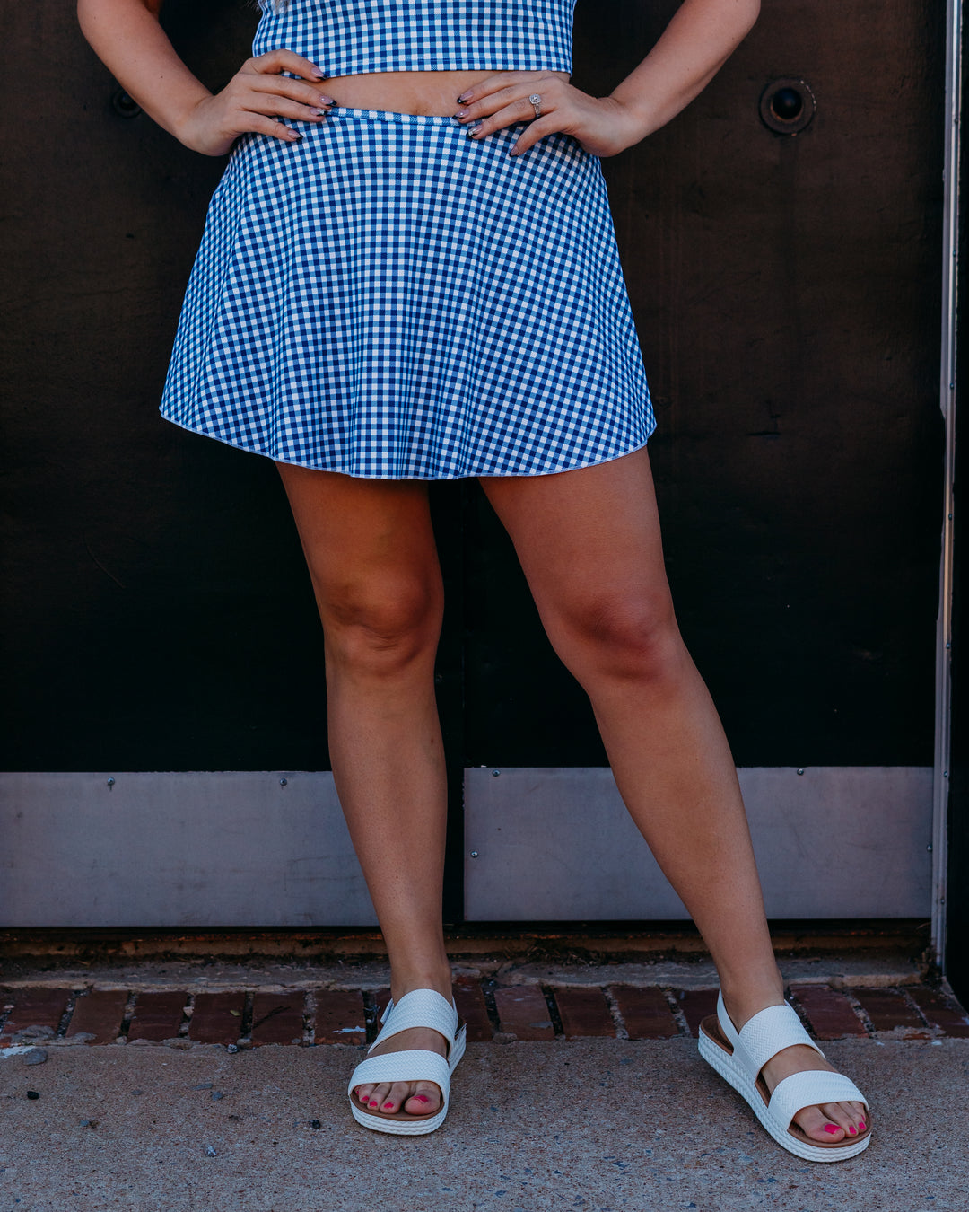 Z Supply: Check Yourself Skirt in True Navy - The Vogue Boutique
