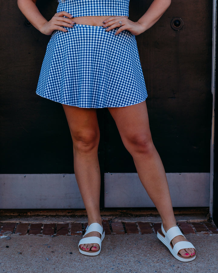 Z Supply: Check Yourself Skirt in True Navy - The Vogue Boutique