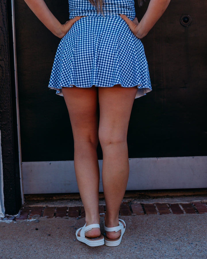 Z Supply: Check Yourself Skirt in True Navy - The Vogue Boutique