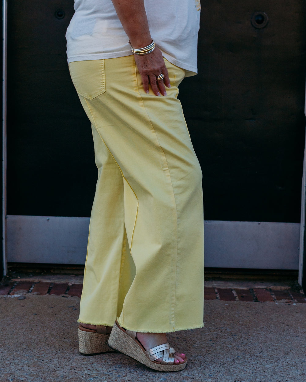 French Dressing Jeans: Olivia Wide Ankle in Pineapple (2201511) - The Vogue Boutique