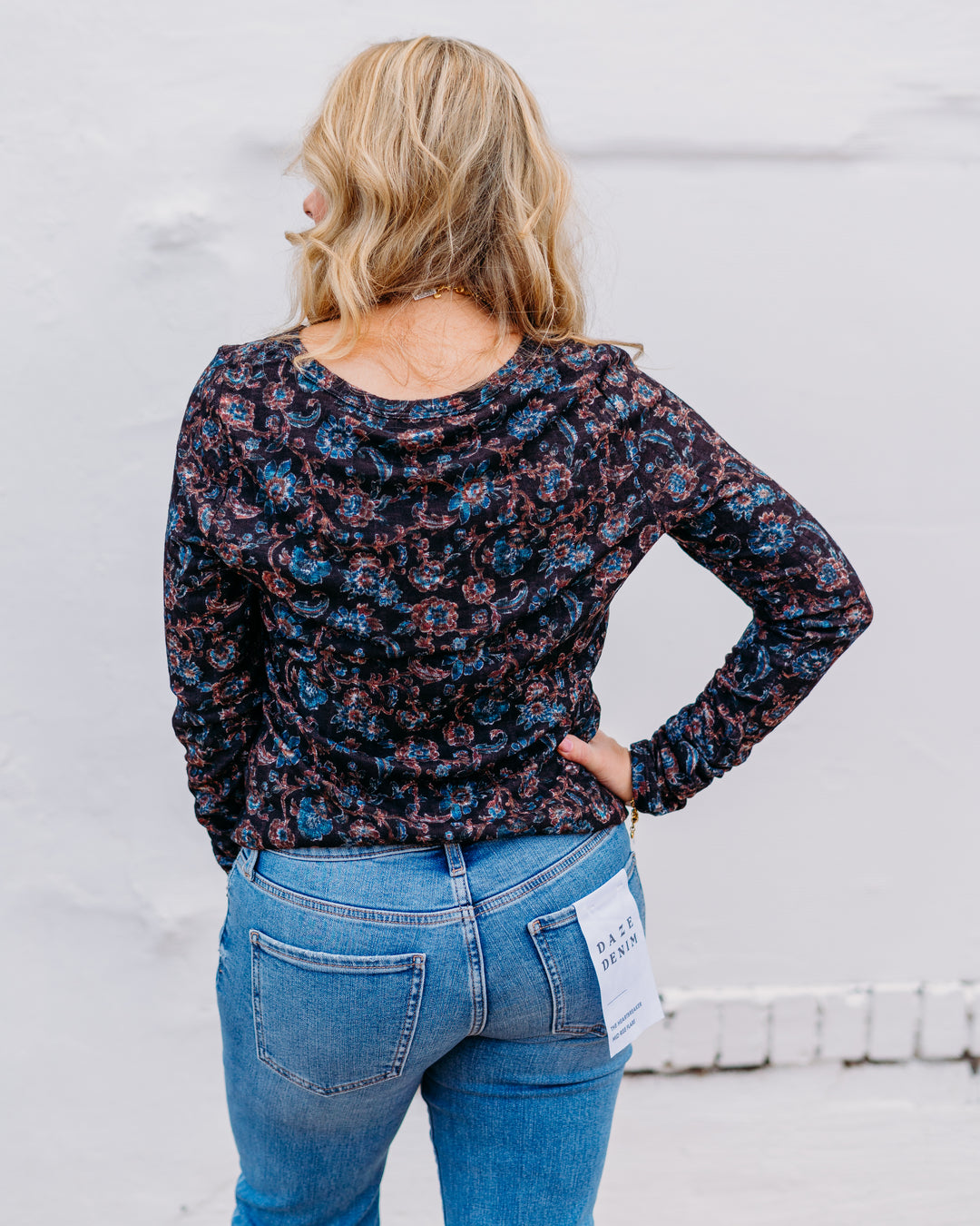 French Dressing Jeans: Black Crest Floral Long Sleeve Top 3184508 - The Vogue Boutique