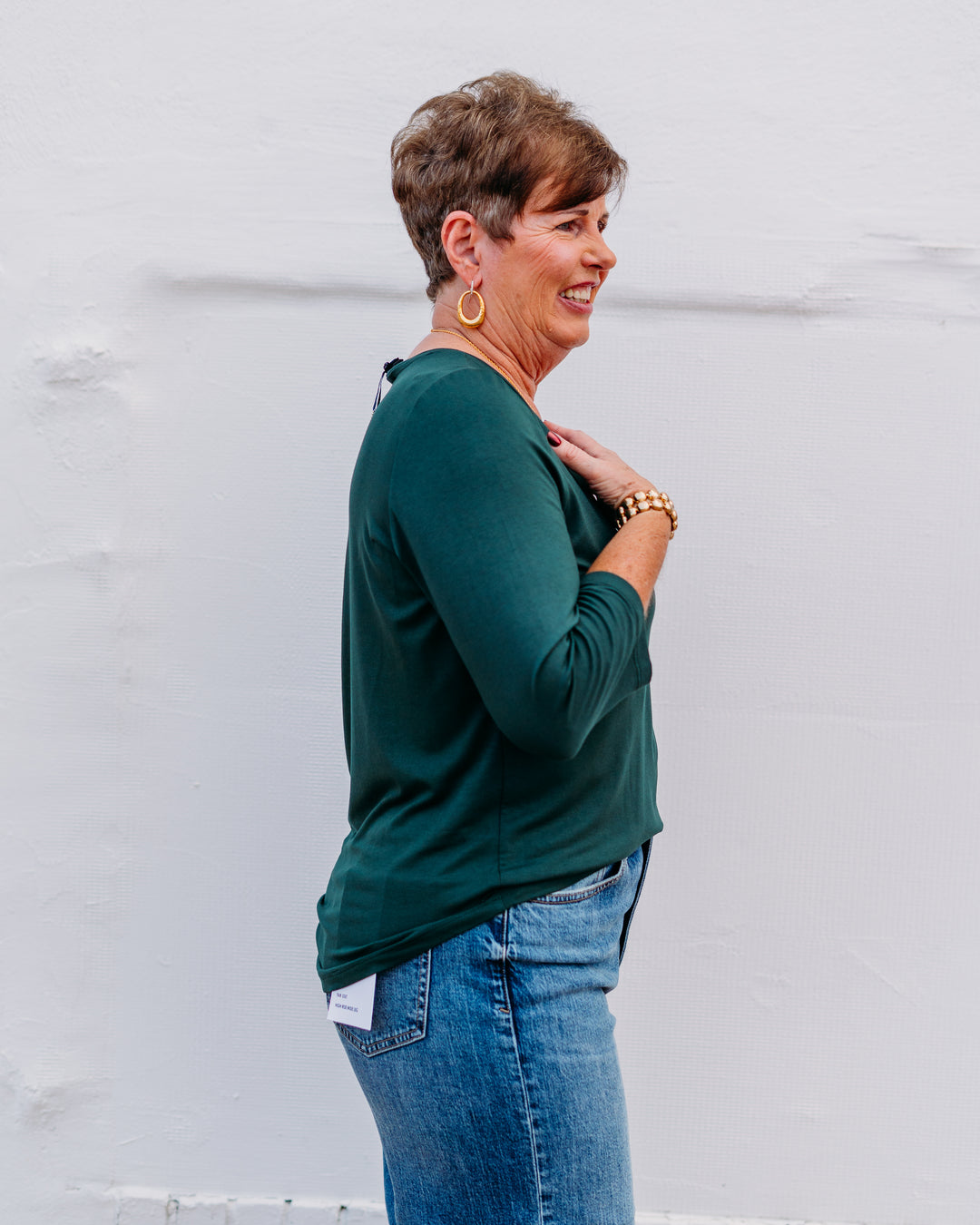 French Dressing Jeans: Spruce 3/4 Sleeve V-Neck Top 3318756 - The Vogue Boutique