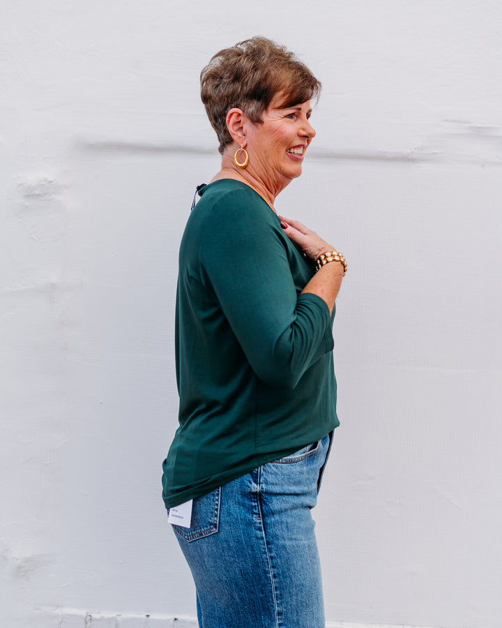 French Dressing Jeans: Spruce 3/4 Sleeve V-Neck Top 3318756 - The Vogue Boutique