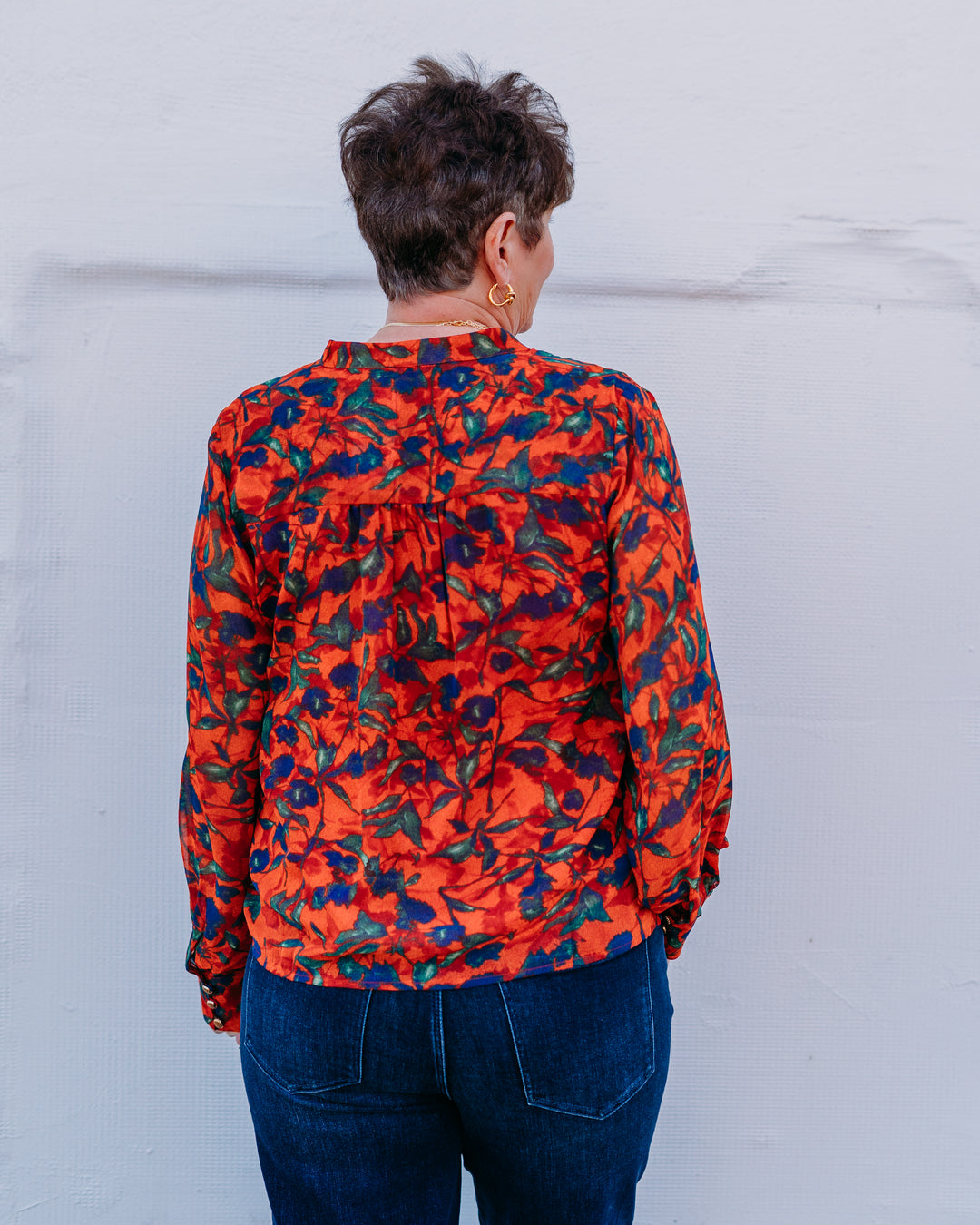 Joy Joy: Front Split Button Top in Marigold (75K4920) - The Vogue Boutique