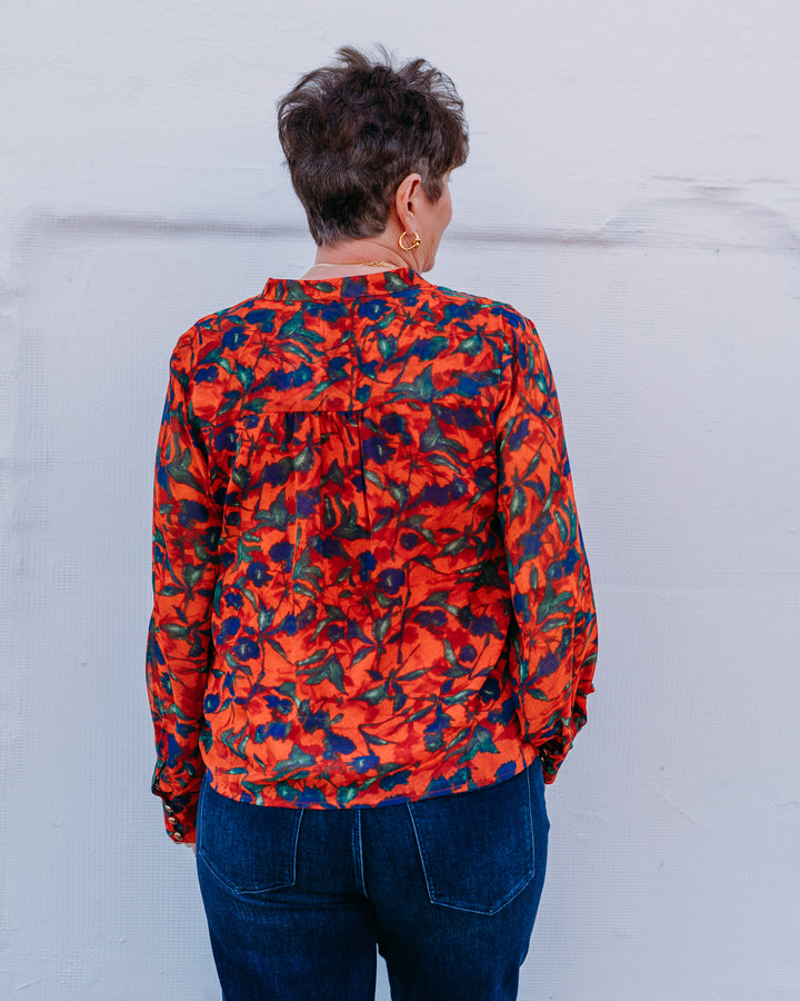 Joy Joy: Front Split Button Top in Marigold (75K4920) - The Vogue Boutique