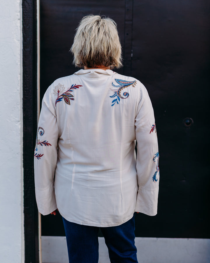 Johnny Was: Vintage Button Down Shirt in Shell - The Vogue Boutique