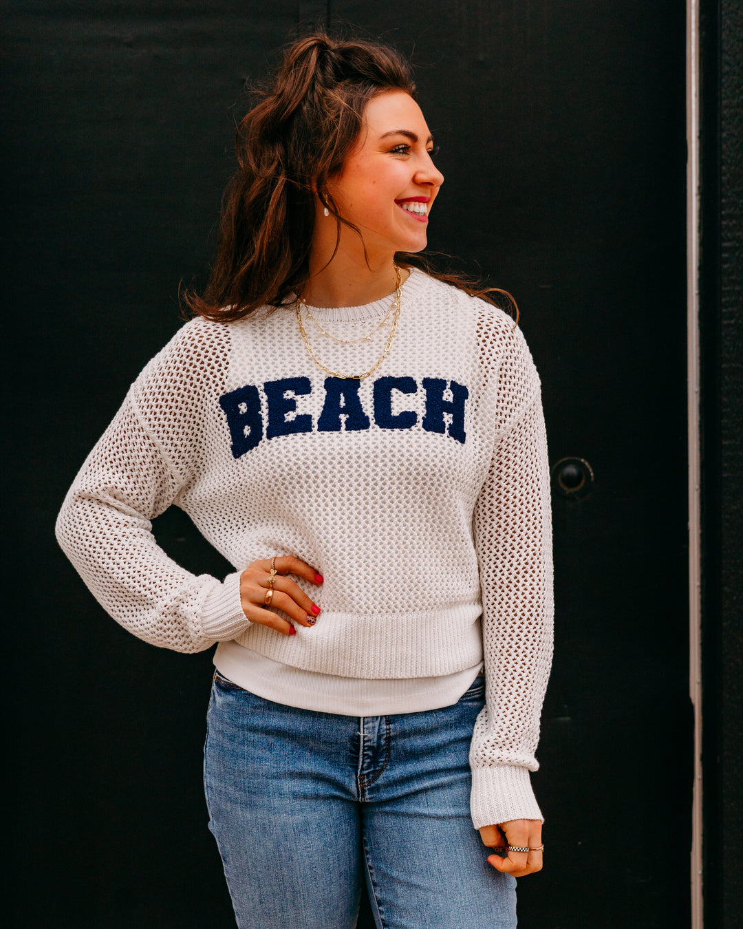 Z Supply: Open Beach Sweater in White - The Vogue Boutique