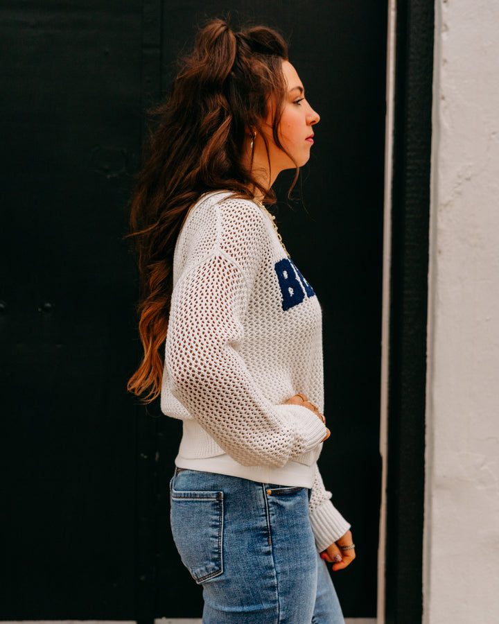 Z Supply: Open Beach Sweater in White - The Vogue Boutique