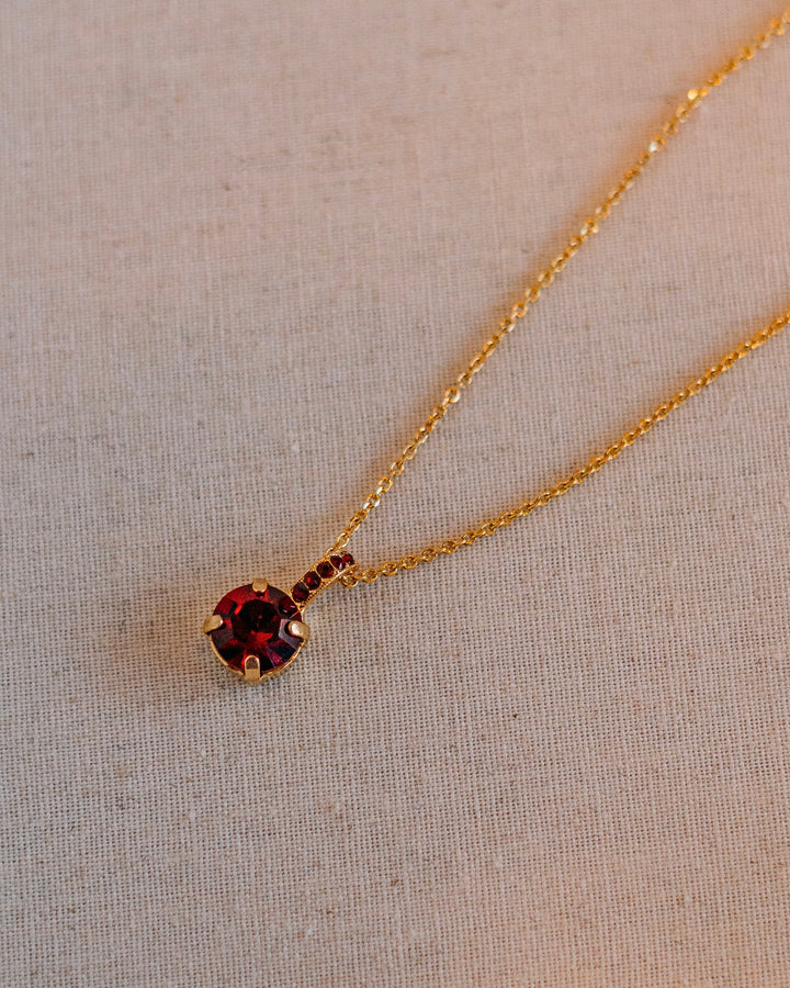 Mariana: Siam Red One Stone Necklace in Gold - N-5056-208208-YG - The Vogue Boutique