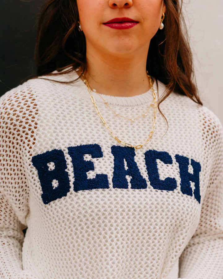 Z Supply: Open Beach Sweater in White - The Vogue Boutique
