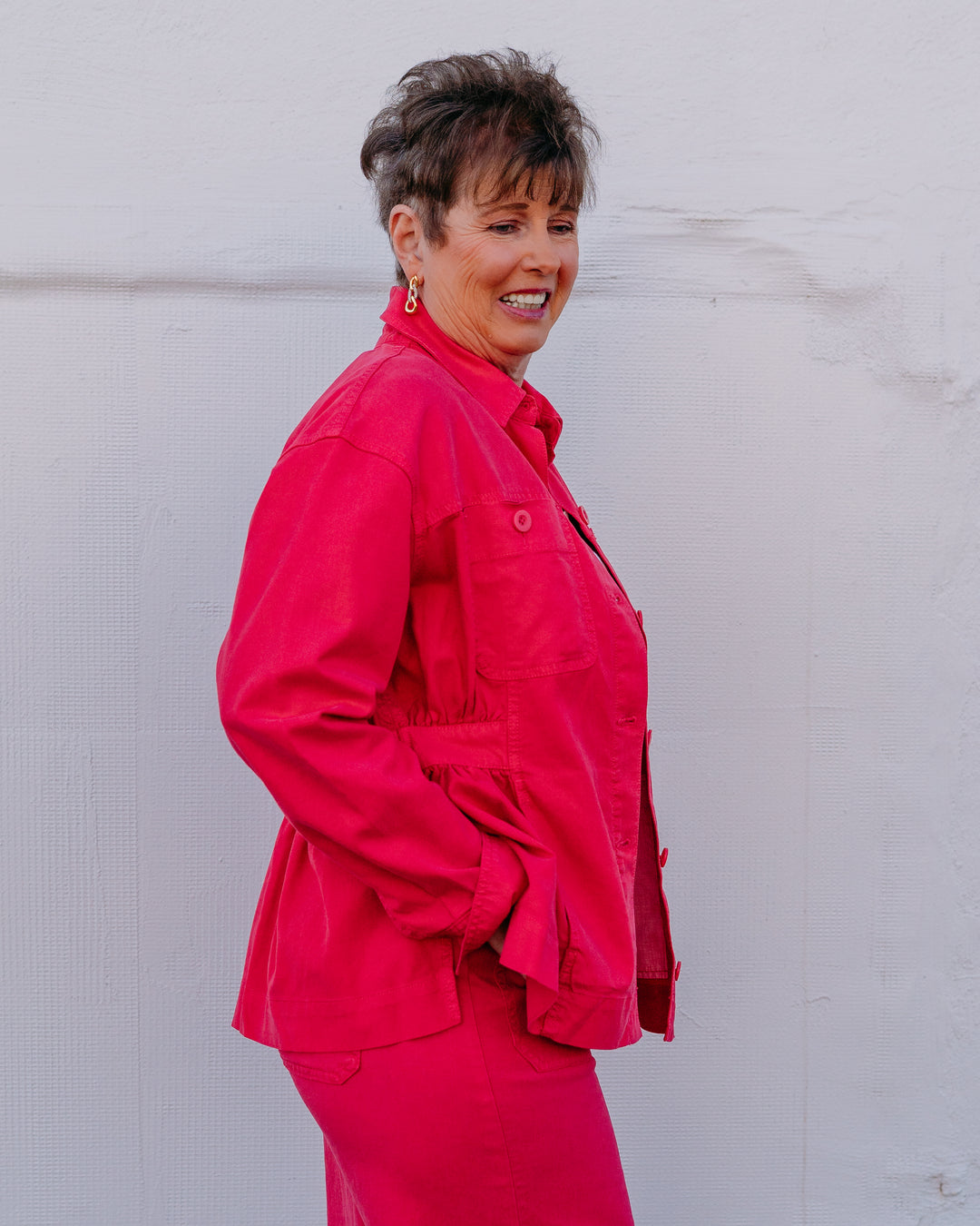 Liverpool: Relaxed Shacket in Diva Pink - The Vogue Boutique