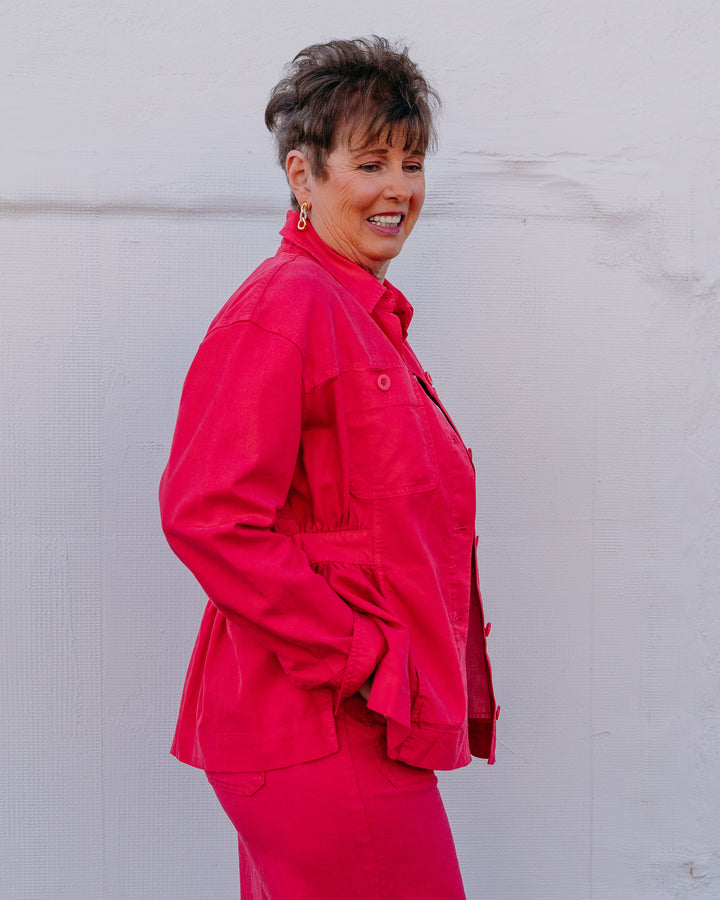 Liverpool: Relaxed Shacket in Diva Pink - The Vogue Boutique
