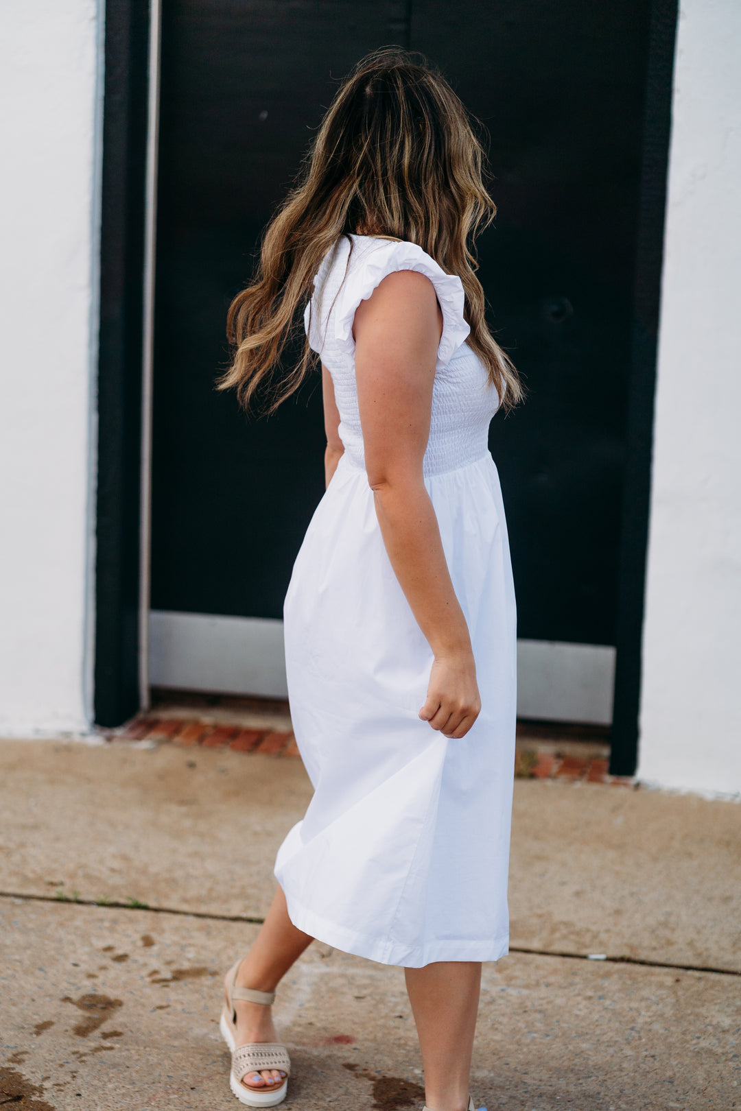 Steve Madden: Gray Dress in White White - The Vogue Boutique